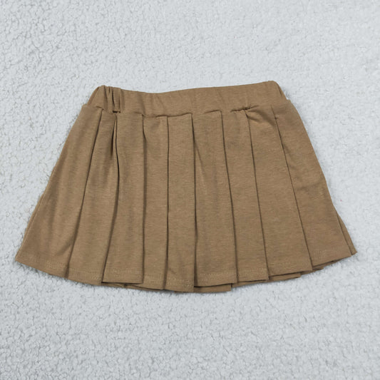 RTS NO MOQ cotton GLK0107 Baby Girls Cotton Solid Khaki Skirts Casual Wear