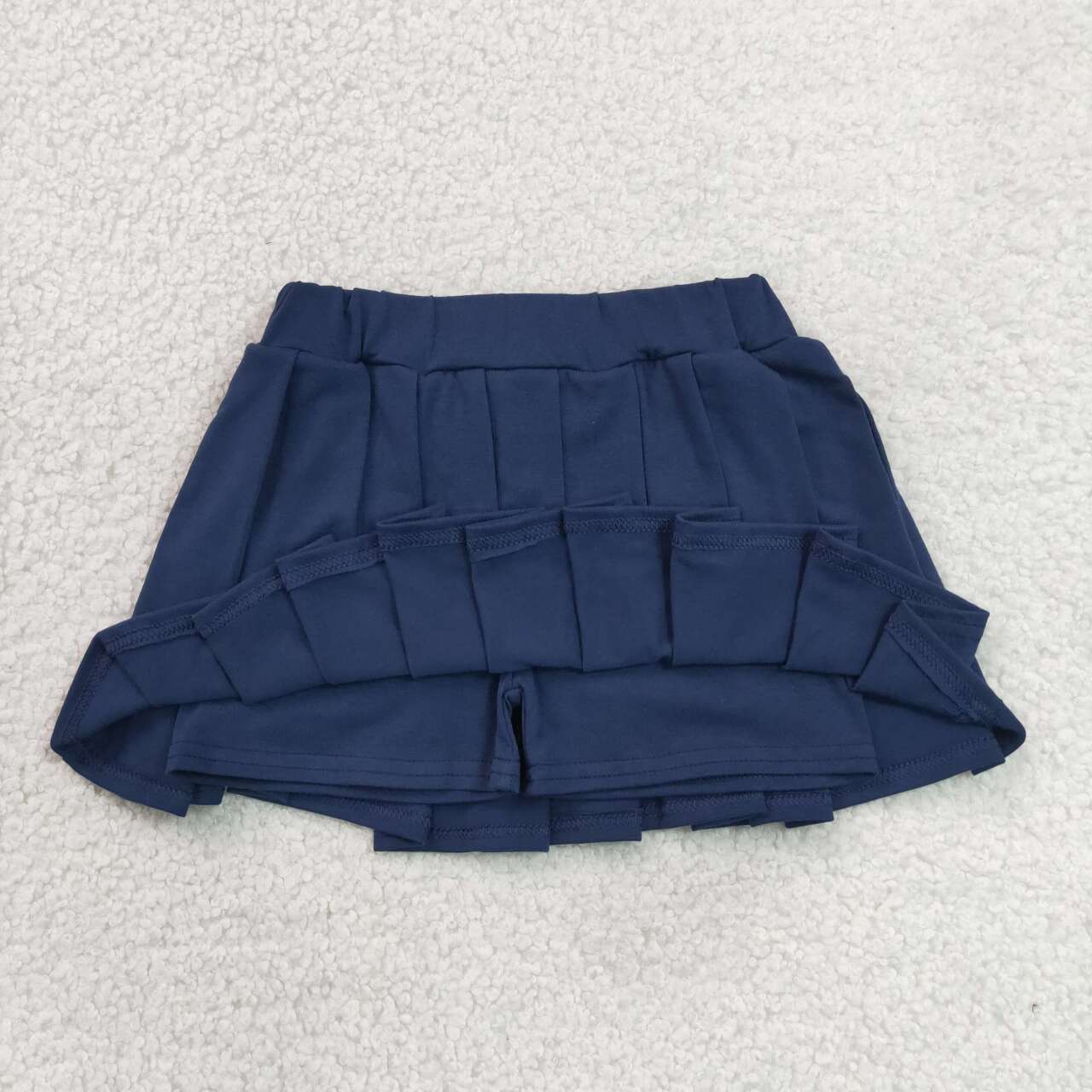 RTS NO MOQ cotton GLK0108 Baby Girls Pure Cotton Solid Navy Skirts Casual  Wear