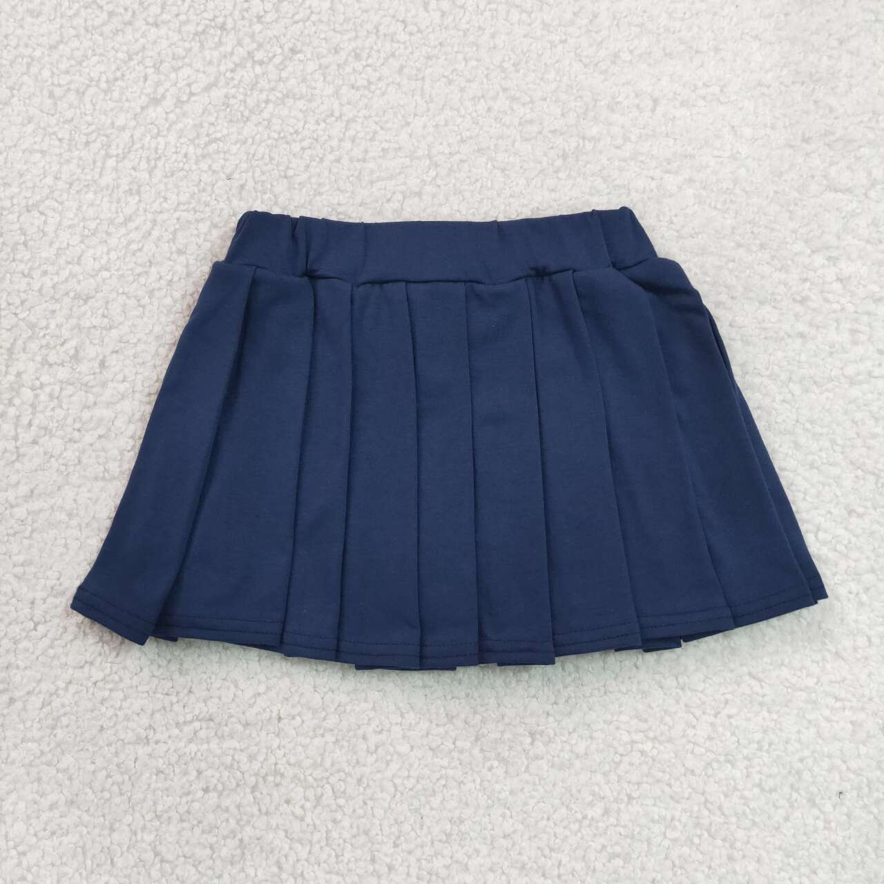 RTS NO MOQ cotton GLK0108 Baby Girls Pure Cotton Solid Navy Skirts Casual  Wear