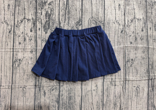 (Sample) No moq cotton GLK0108 Baby Girls Pure Cotton Solid Navy Skirts Casual Daily Wear