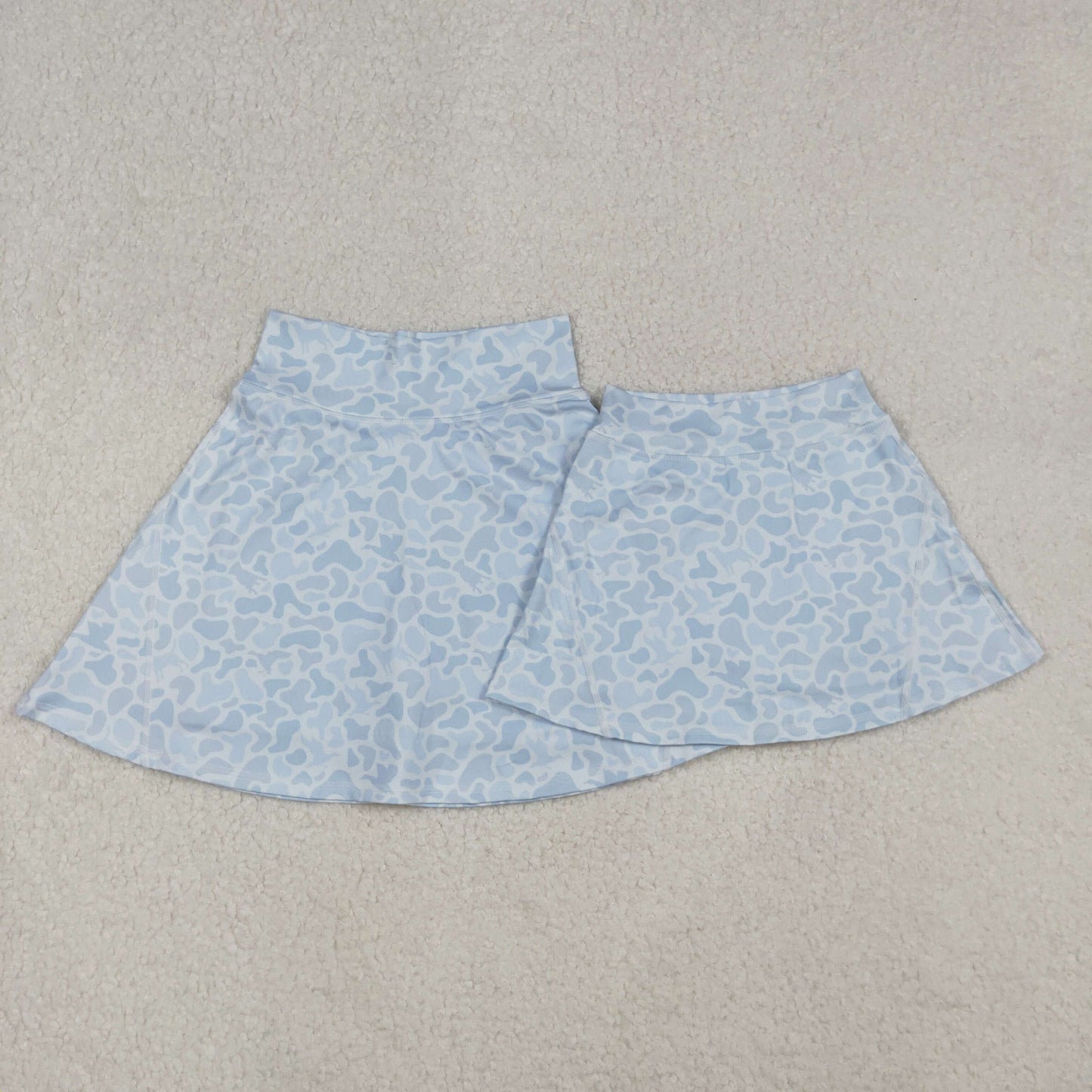 RTS NO MOQ Sibling Baby girl clothes and adult clothes yoga camouflage skirts and adult skirts