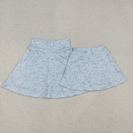 RTS NO MOQ Sibling Baby girl clothes and adult clothes yoga camouflage skirts and adult skirts