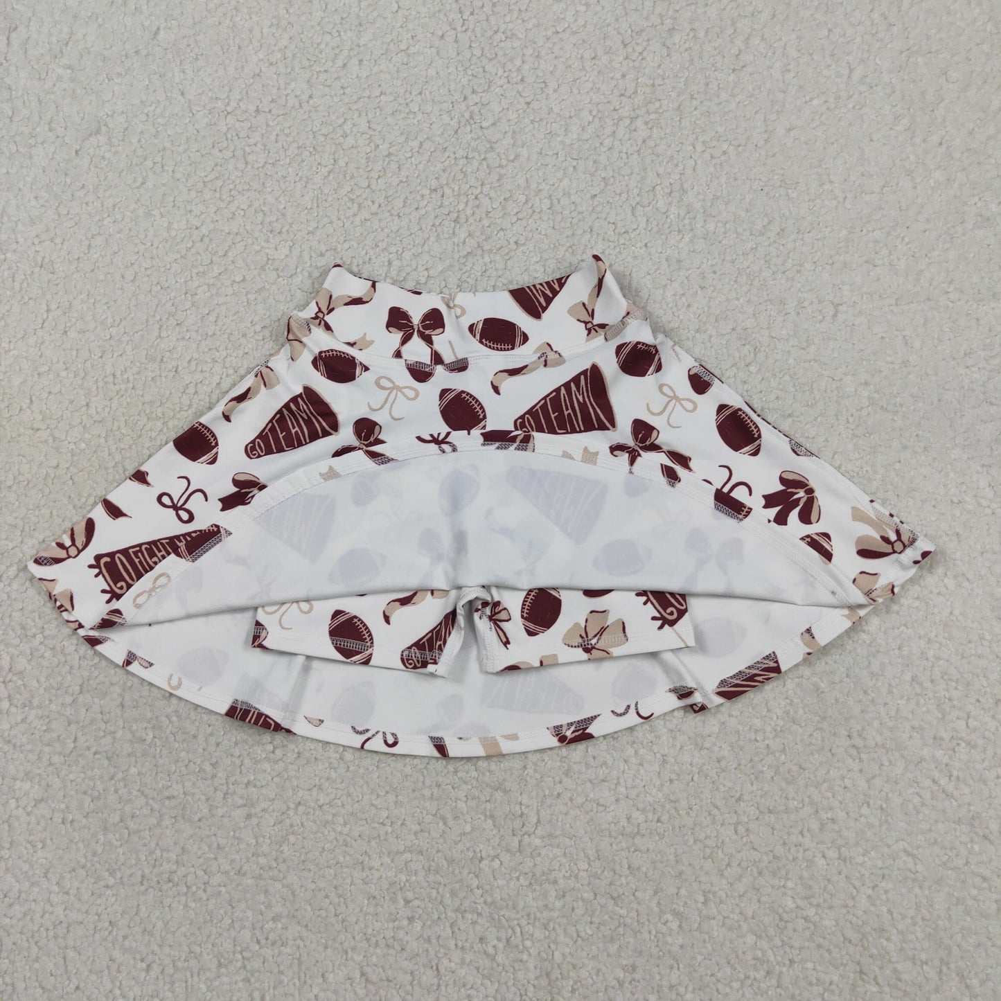 RTS NO MOQ GLK0139 Kids Girls Dark Red Bow Sport Yoga Skort Casual Bottoms