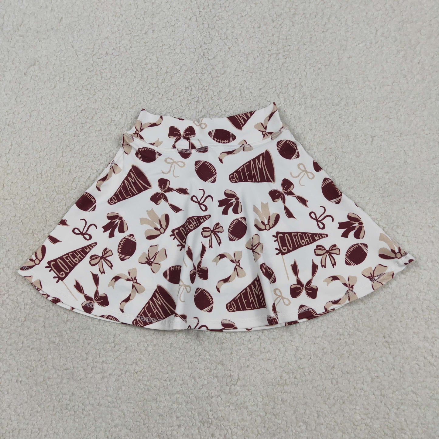 RTS NO MOQ GLK0139 Kids Girls Dark Red Bow Sport Yoga Skort Casual Bottoms