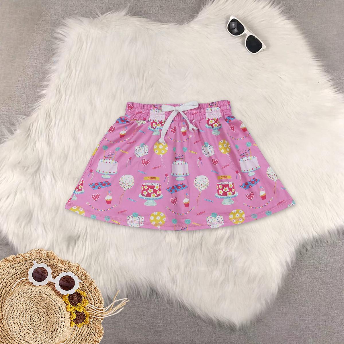 RTS NO MOQ Sibling baby girls clothes yoga sleeveless short skirts sets and Top and yoga skirts