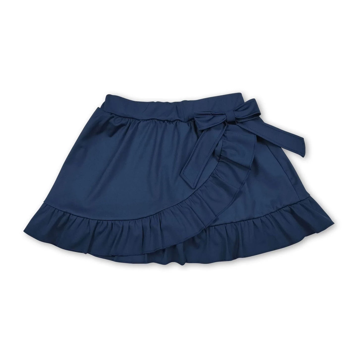 RTS NO MOQ Sibling yoga fabric cotton Baby Girls Vest With Sports Skorts Set Dresses Skirts Navy Blue Athletic Active Wear