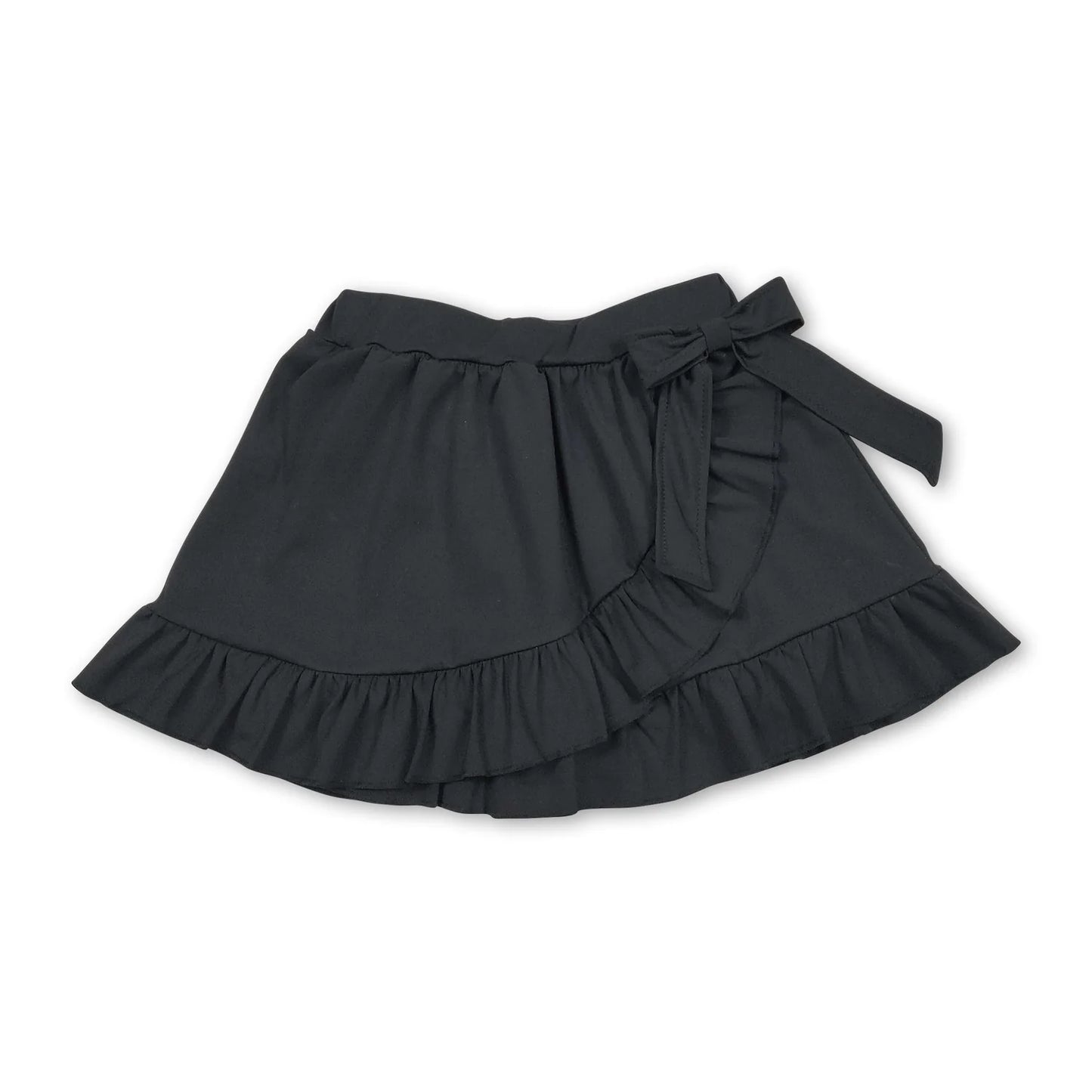 RTS NO MOQ Sibling yoga fabric cotton Baby Girls Top Shorts Clothes Set Dresses Skirts Black Athletic Active Wear