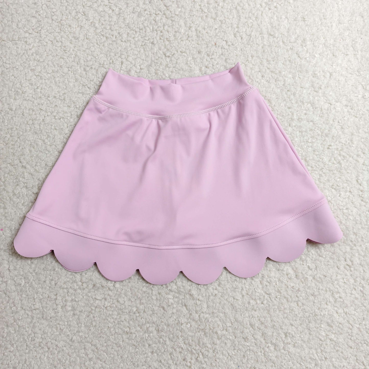 RTS NO MOQ yoga fabric cotton GLK0268 Baby Girls Pink Scallop Edge Yoga Active Skort Bottom