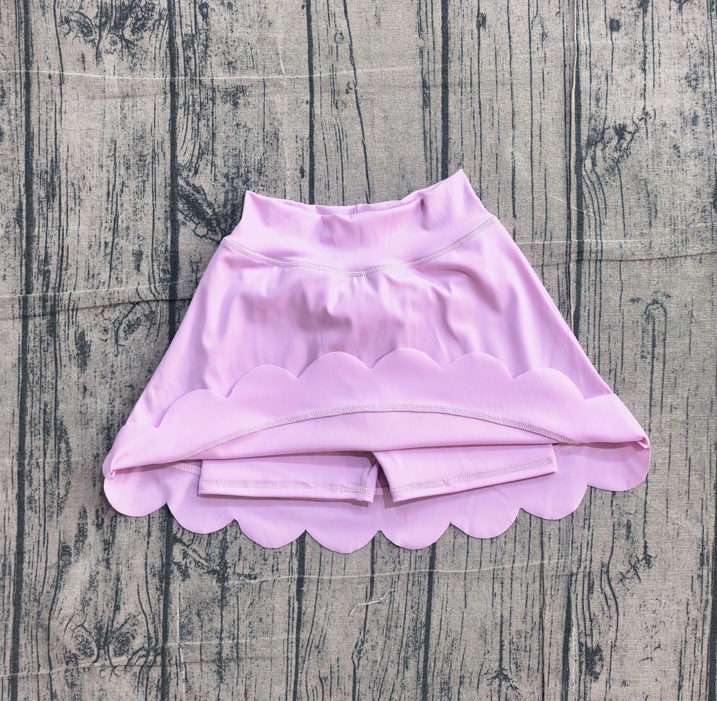 (Pre Order) No moq GLK0268 Yoga Baby Girls Cute Pink Scallop Edge Yoga Active Skort Bottom