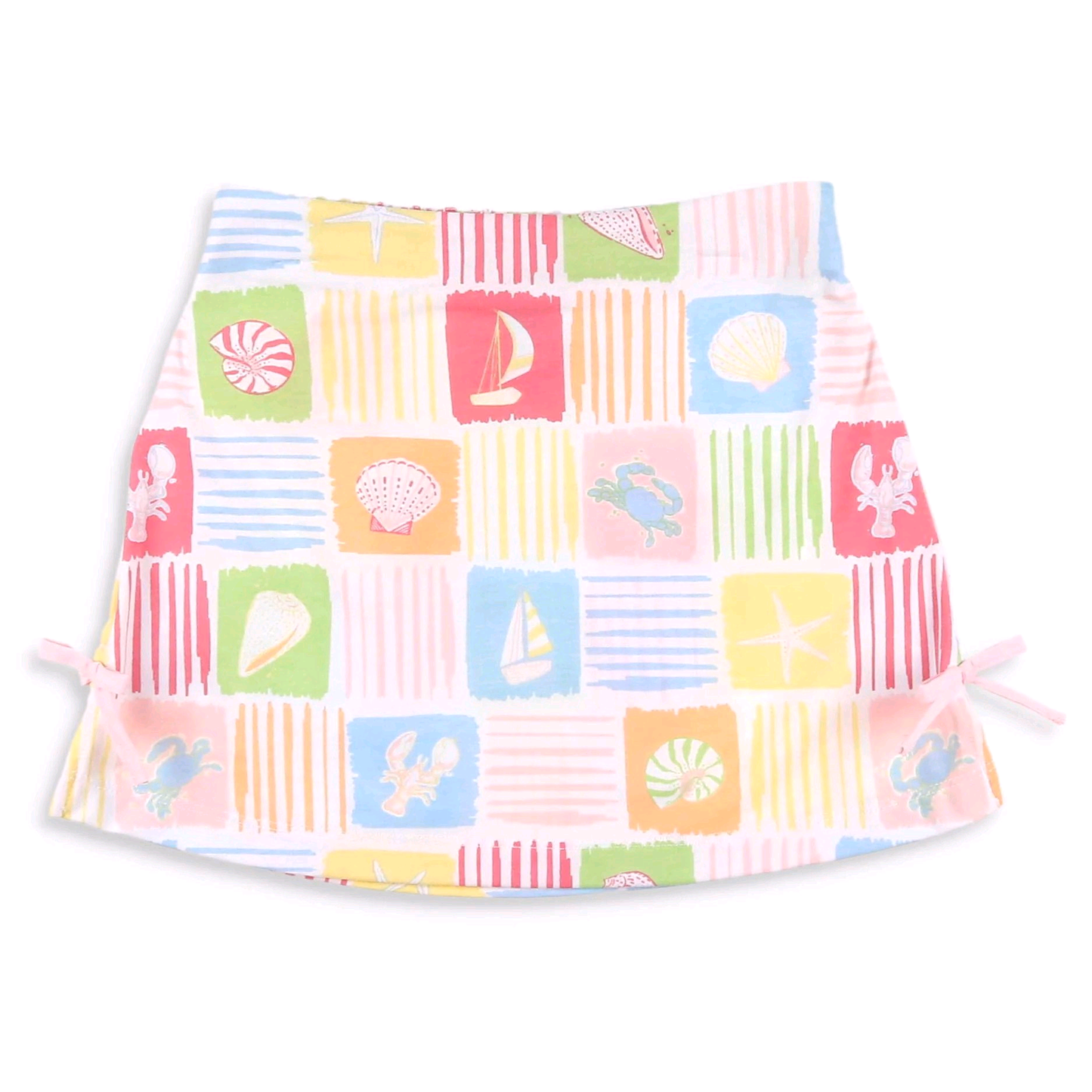 (Pre Order) No moq GLK0295 Baby Girls Summer Colorful Checked Beach Skirt Shorts