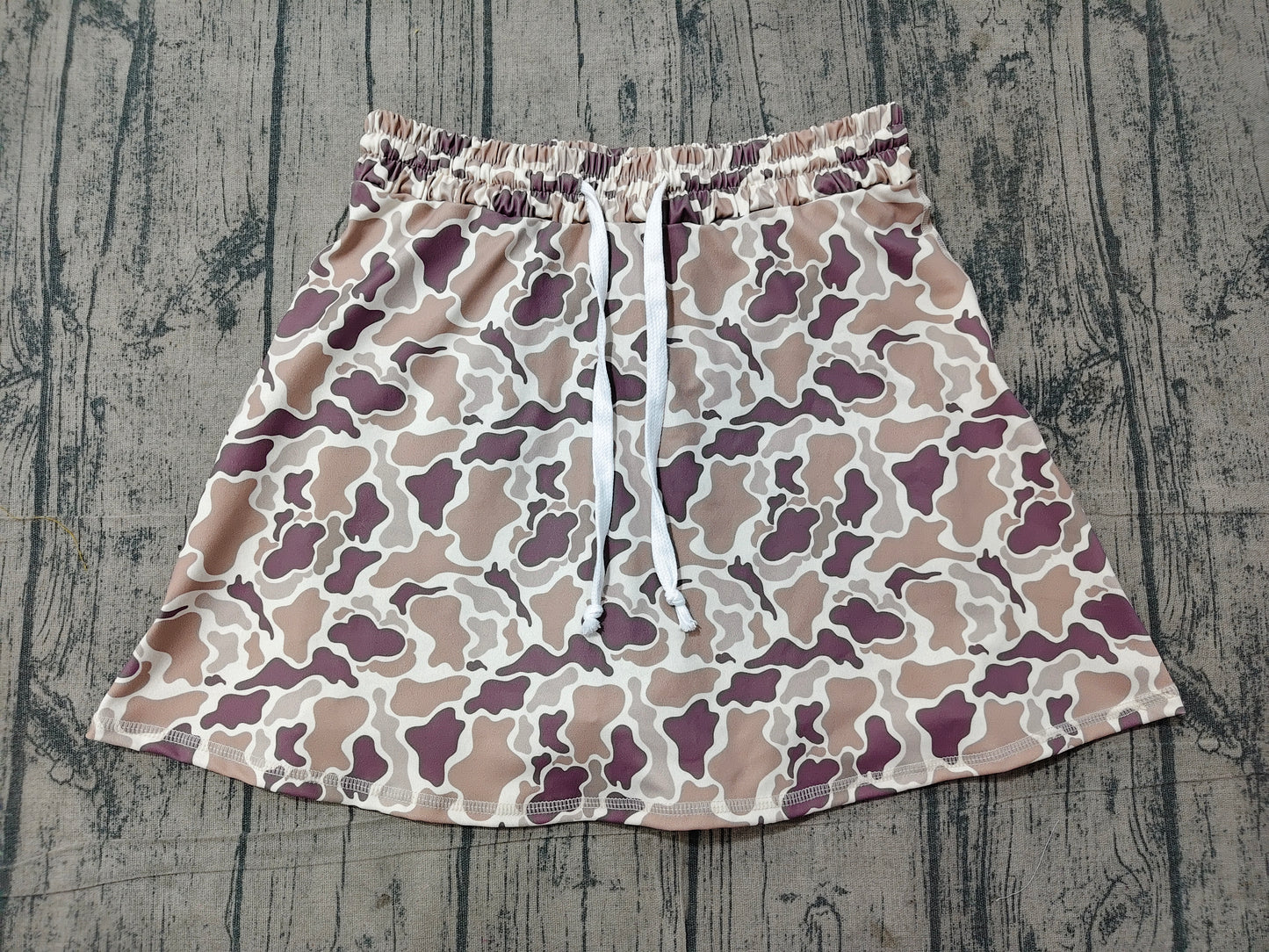 (Sample) No moq GLK0314 Yoga Adult Women Khaki Camo Skort Short Bottom Sports Active Bottom