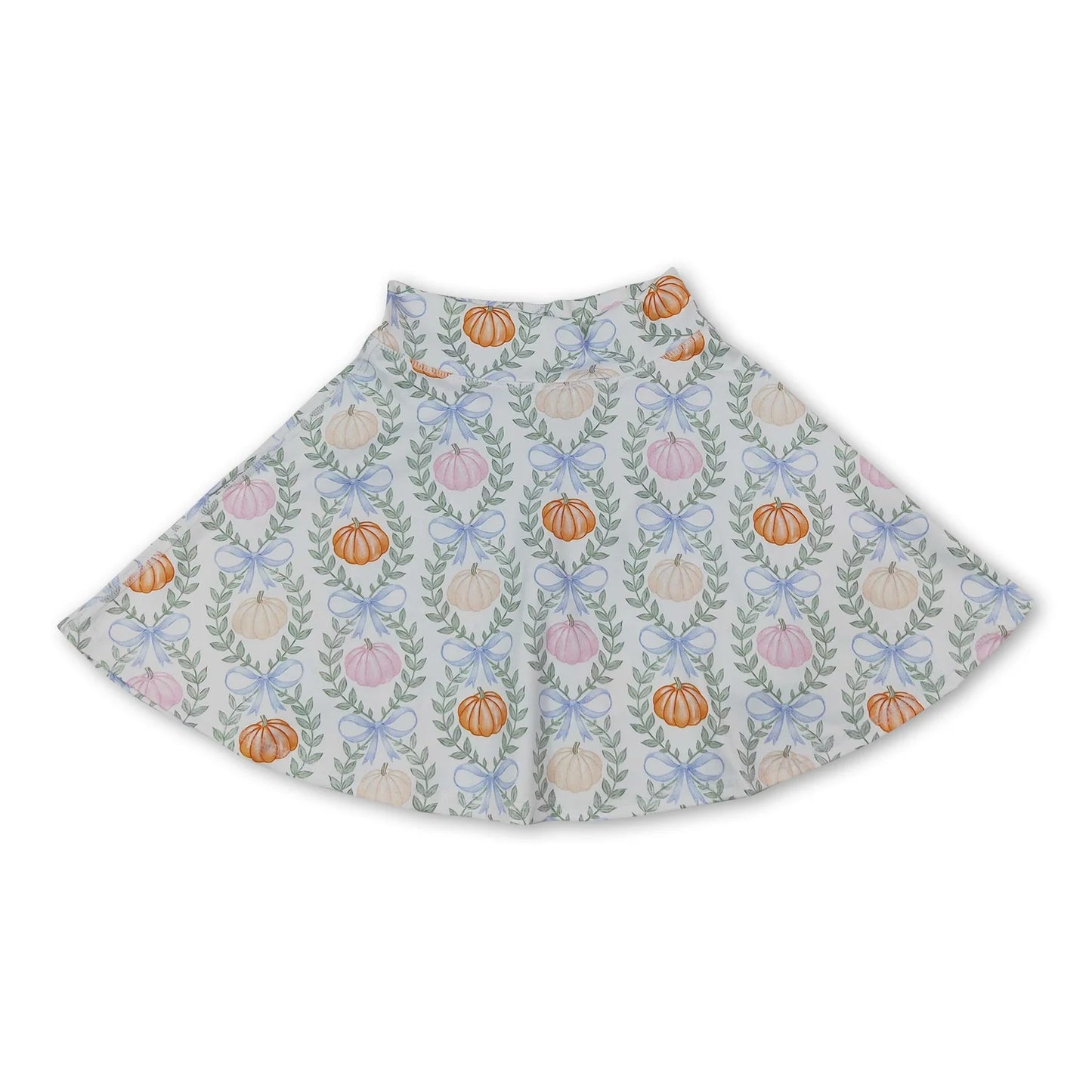 RTS NO MOQ Sibling milk silk Baby Girls Flower Pumpkin Check Print Top Pants Scallop Clothes Set Yoga Active Skirt Shorts Bottom