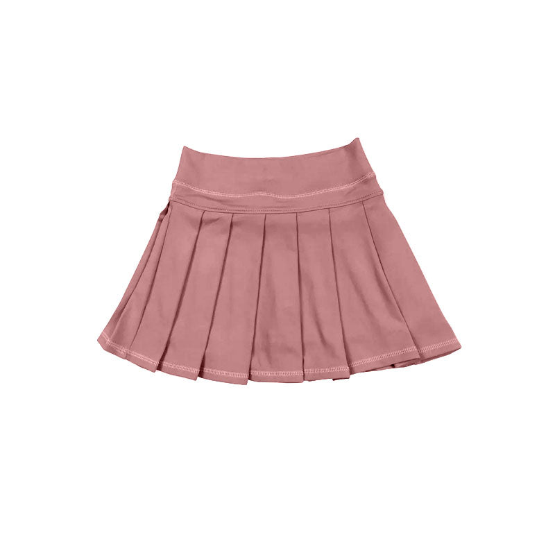 (Preorder new) No moq Baby Girls Zip Pocket Pullover Pleated Skort Yoga Active Matching Set