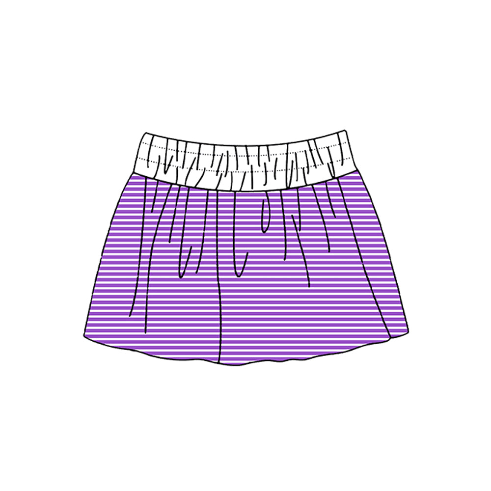 (Preorder new) No moq Yoga Baby Girls Summer Striped Print Yoga Skort Skirt