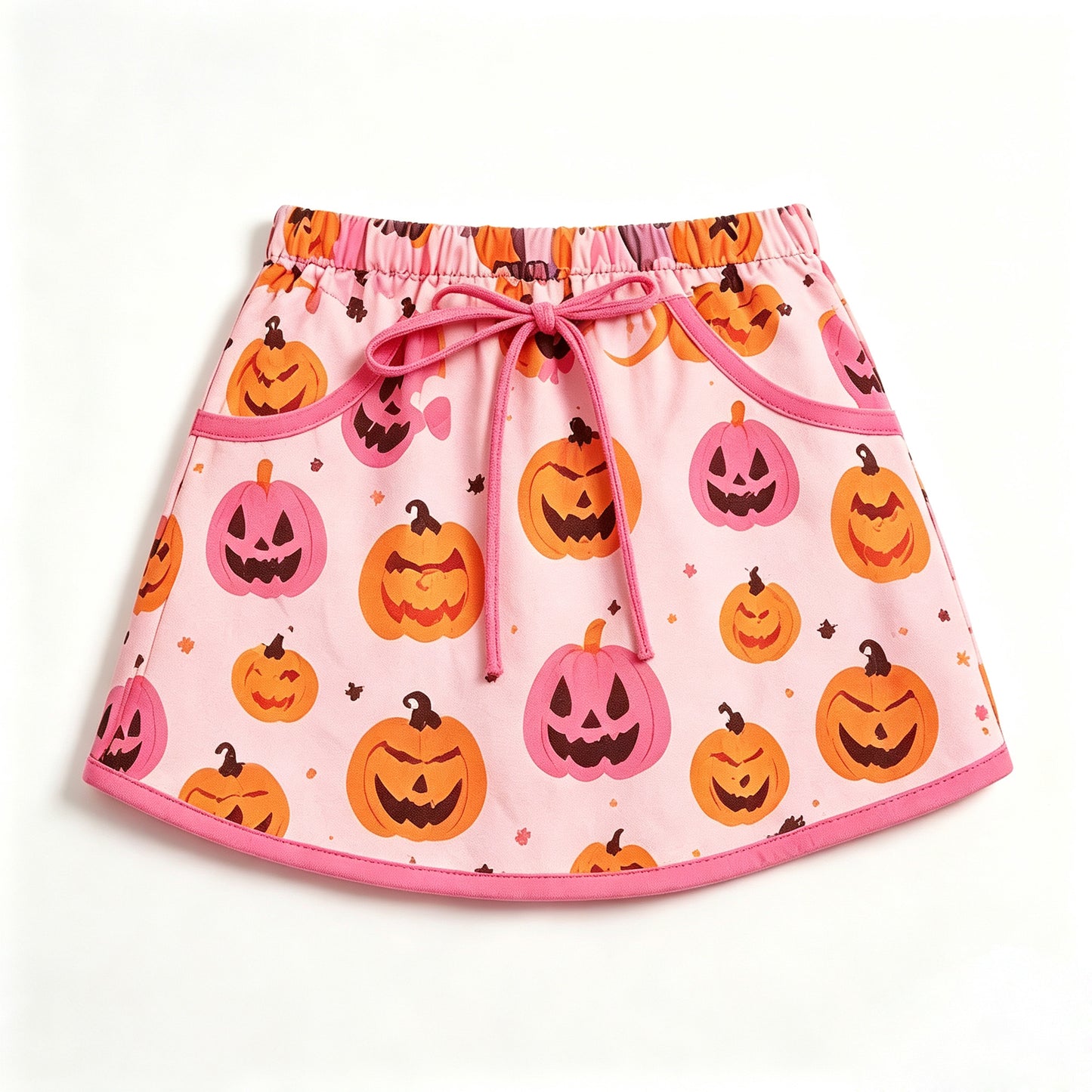 (Preorder new) No moq GLK0332 Yoga Baby Girls Ghost Pumpkin Pocket Yoga Skort Bottoms