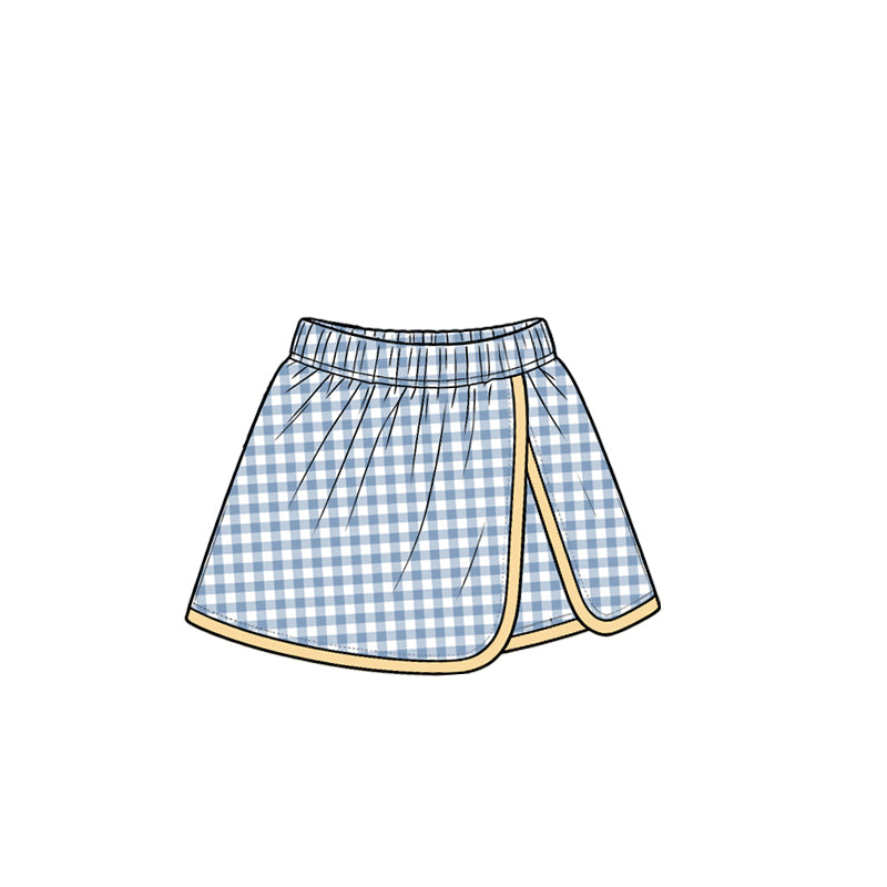 (Preorder new) No moq Yoga Baby Girls Plaid Wrap Skort Casual Kids Skirt Shorts