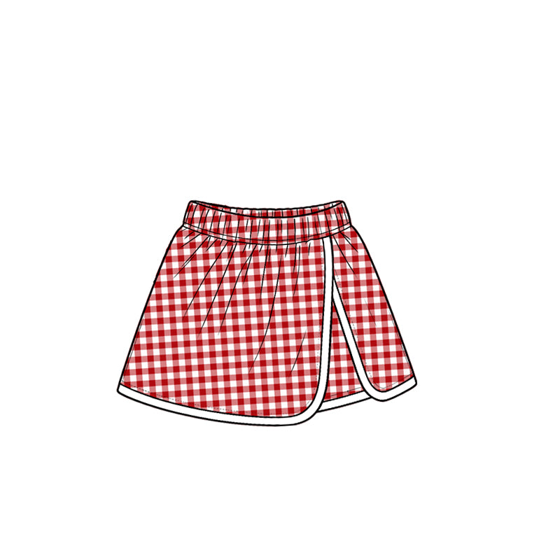 (Preorder new) No moq Yoga Baby Girls Plaid Wrap Skort Casual Kids Skirt Shorts