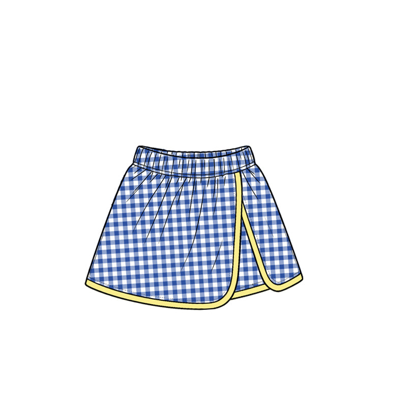 (Preorder new) No moq Yoga Baby Girls Plaid Wrap Skort Casual Kids Skirt Shorts
