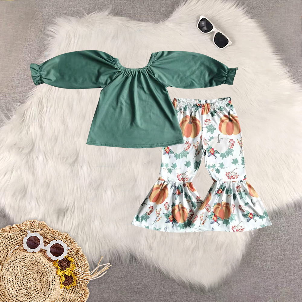 RTS Sibling baby girl clothes halloween long Sleeve pants sets