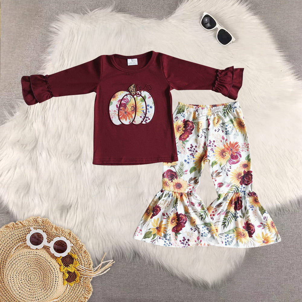 RTS NO MOQ Sibling baby girls clothes halloween long-sleeved trousers suit