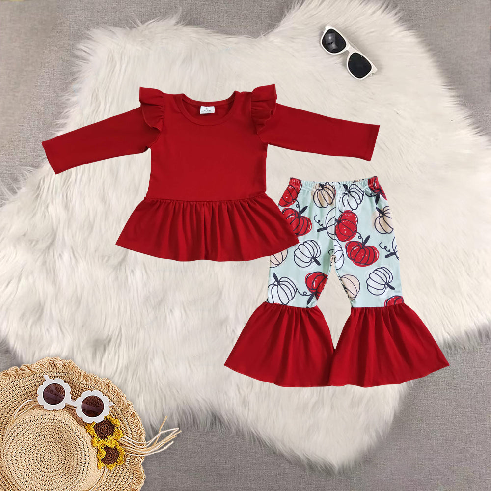 RTS Sibling baby girls clothes halloween long Sleeve pants sets