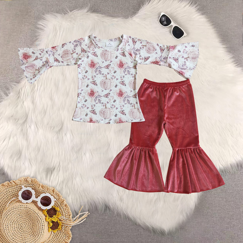RTS Sibling baby girls clothes halloween long Sleeve pants sets