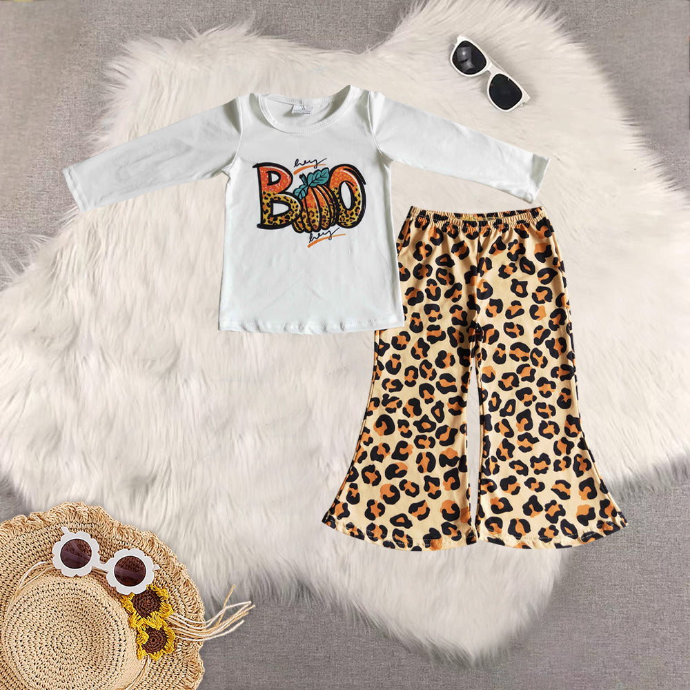 RTS Sibling baby boy clothes Halloween pumpkin long Sleeve pants sets