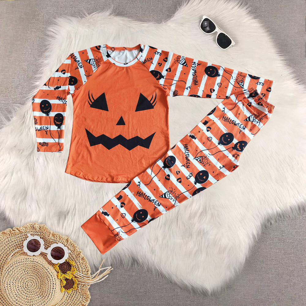 Sibling RTS NO MOQ Adult baby Girls adult halloween long sleeve pants sets and kids sets
