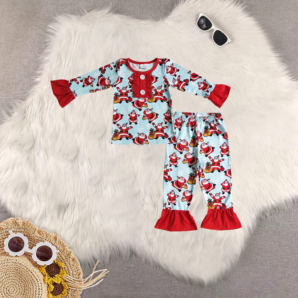 RTS NO MOQ Sibling baby girls boys clothes Christmas long-sleeved trousers suit