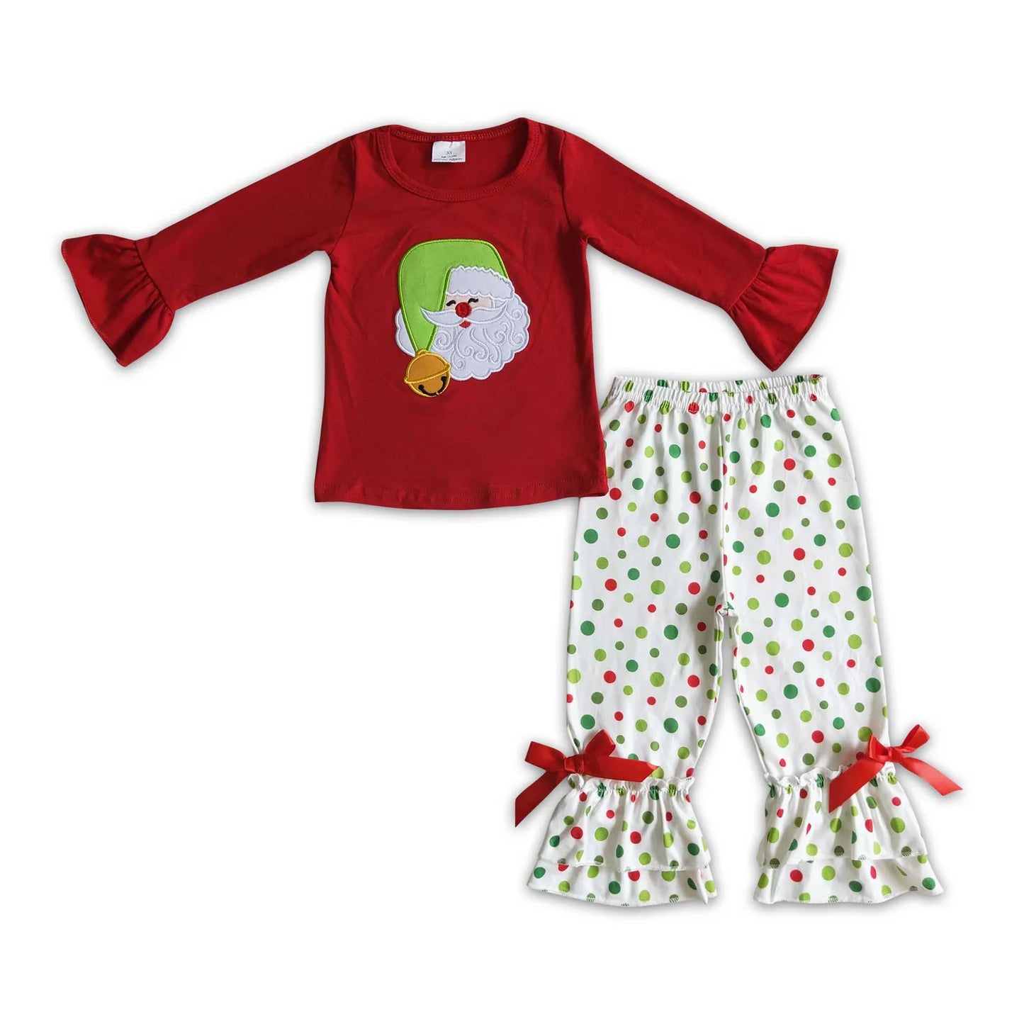 RTS NO MOQ Sibling milk silk Baby Girls Cute Candy Long Sleeve Top Pants Christmas Clothes Set