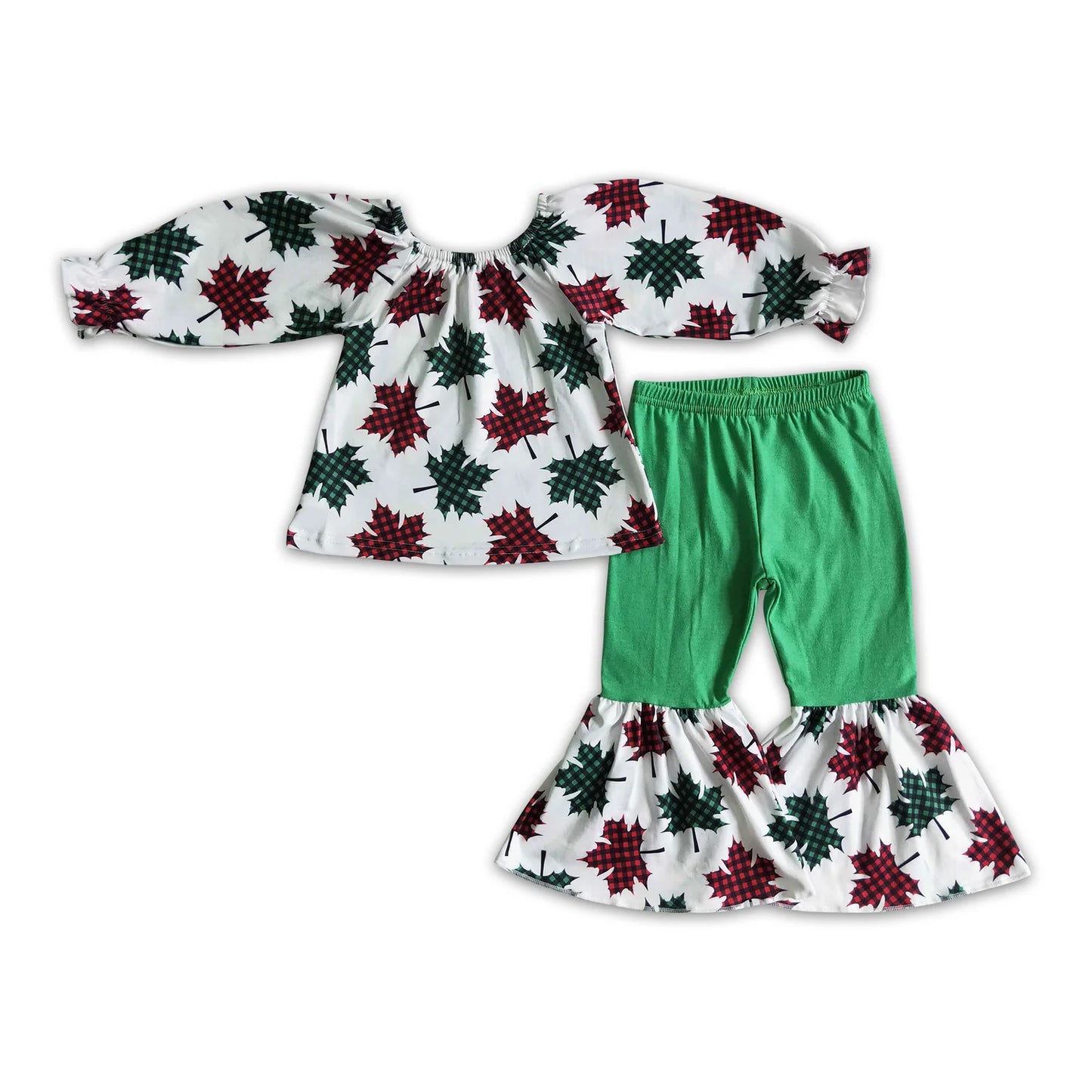 RTS NO MOQ Sibling milk silk Baby Girls Christmas Santa Print Long Sleeve Top Long Pants Set