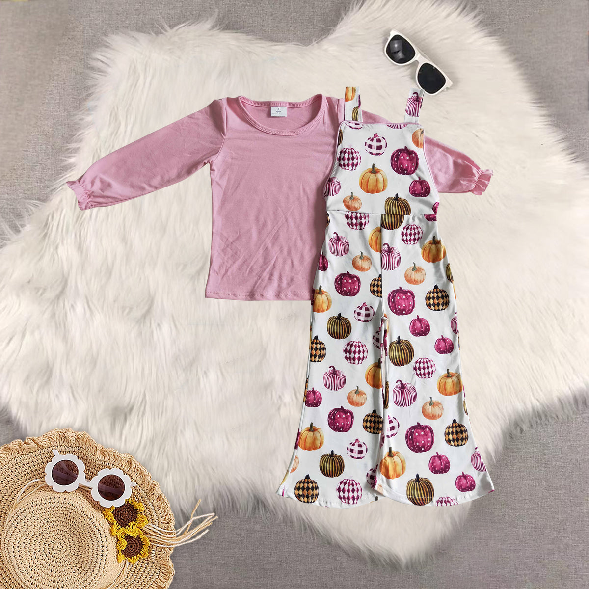 RTS NO MOQ Sibling Baby Girls halloween Long Sleeve Pants Set
