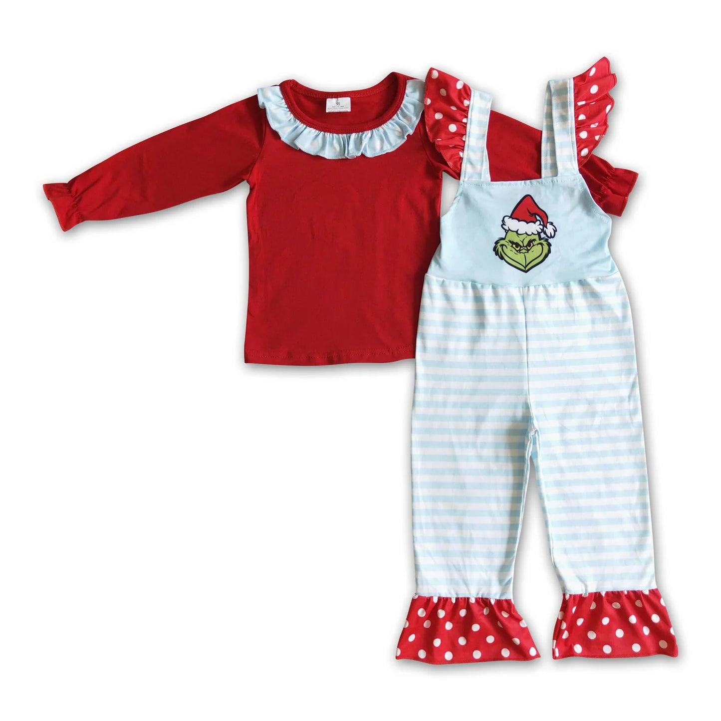 RTS NO MOQ Sibling milk silk Baby Girls Christmas Overall Matching Long Sleeve Top Holiday Clothes