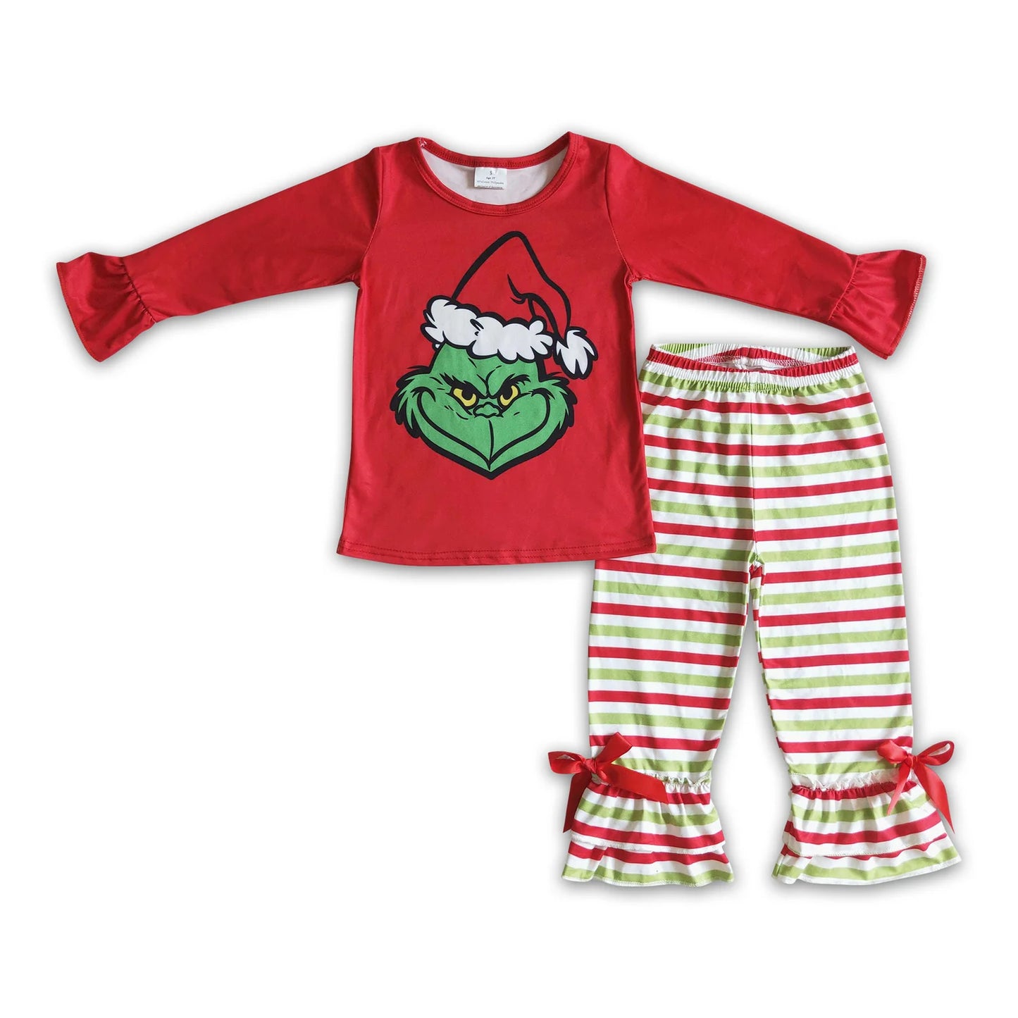RTS NO MOQ Sibling milk silk Baby Girls Cute Candy Long Sleeve Top Pants Christmas Clothes Set
