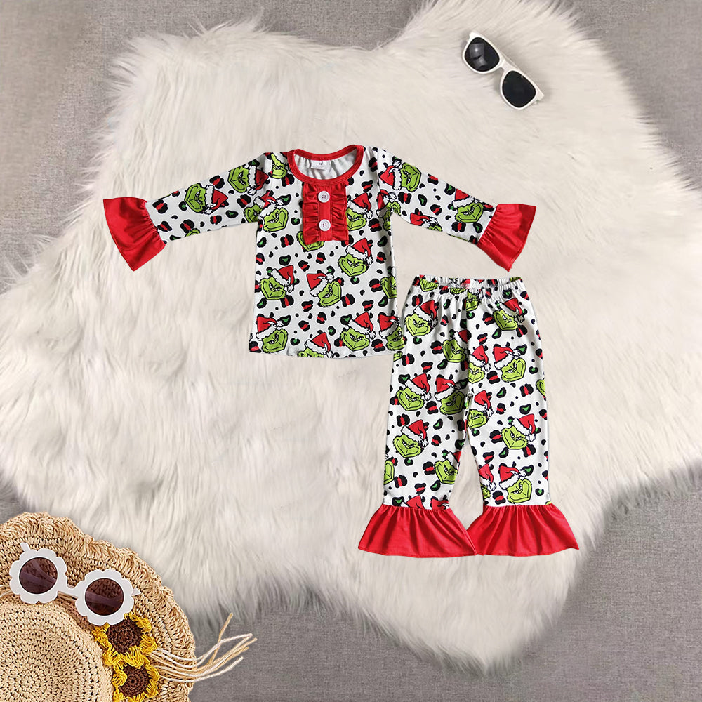 RTS NO MOQ Sibling baby girls boys clothes Christmas long-sleeved trousers suit