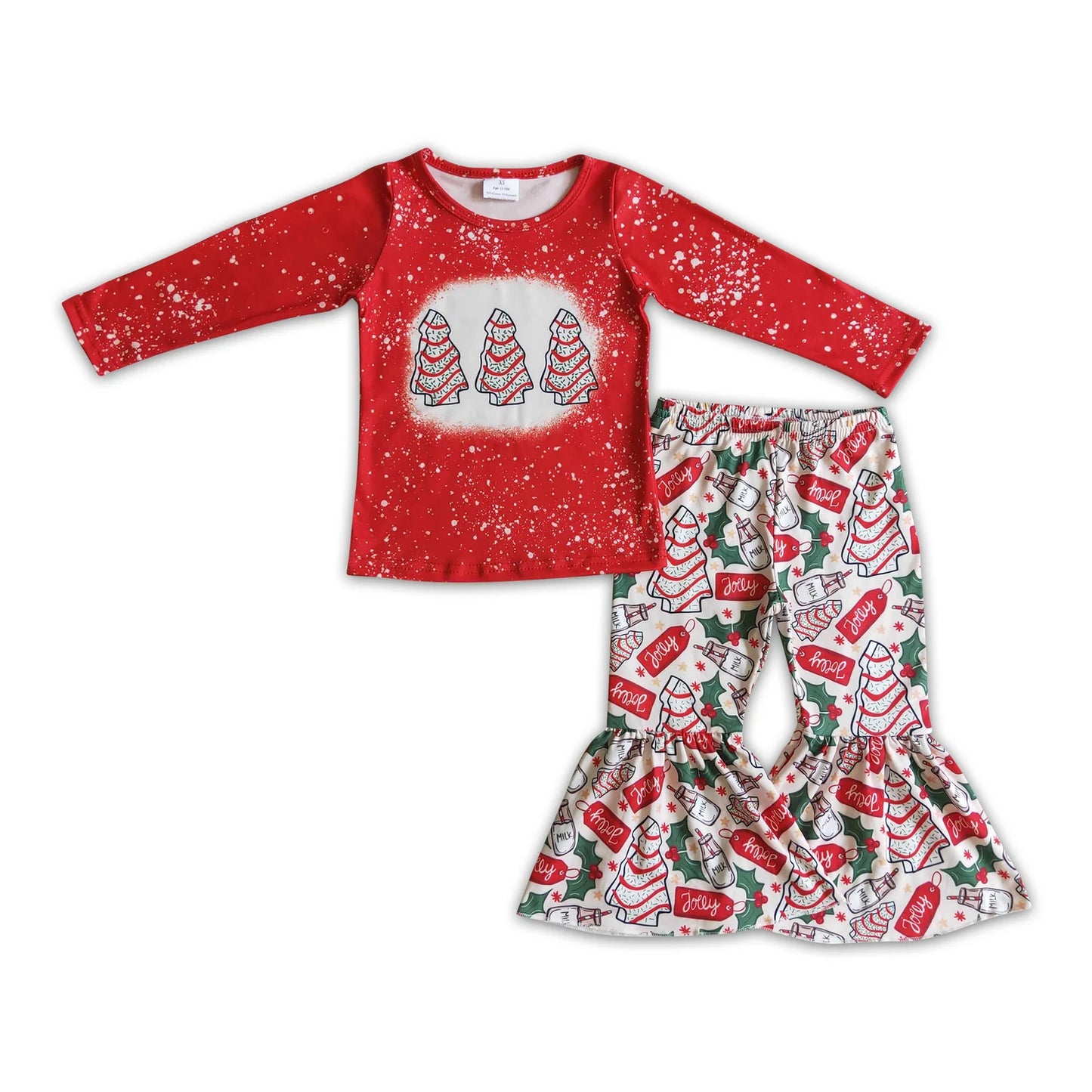RTS NO MOQ Sibling milk silk Baby Girls Long Sleeve Top Bell Bottom Pants Clothes Set