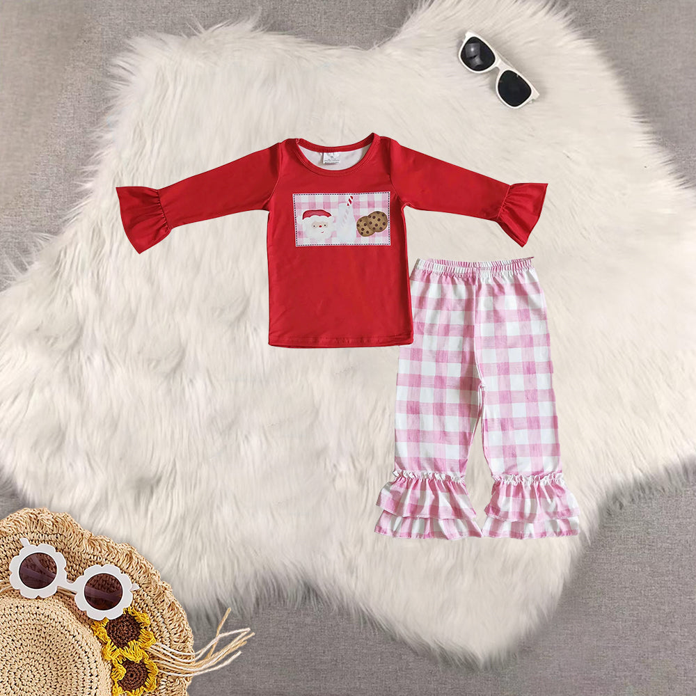 RTS NO MOQ Sibling Baby girls boy clothes Christmas long-sleeved trousers suit & romper