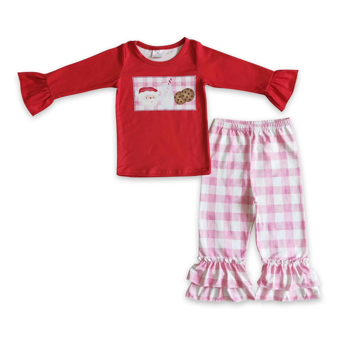 RTS NO MOQ Sibling milk silk Baby Girls Cute Candy Long Sleeve Top Pants Christmas Clothes Set