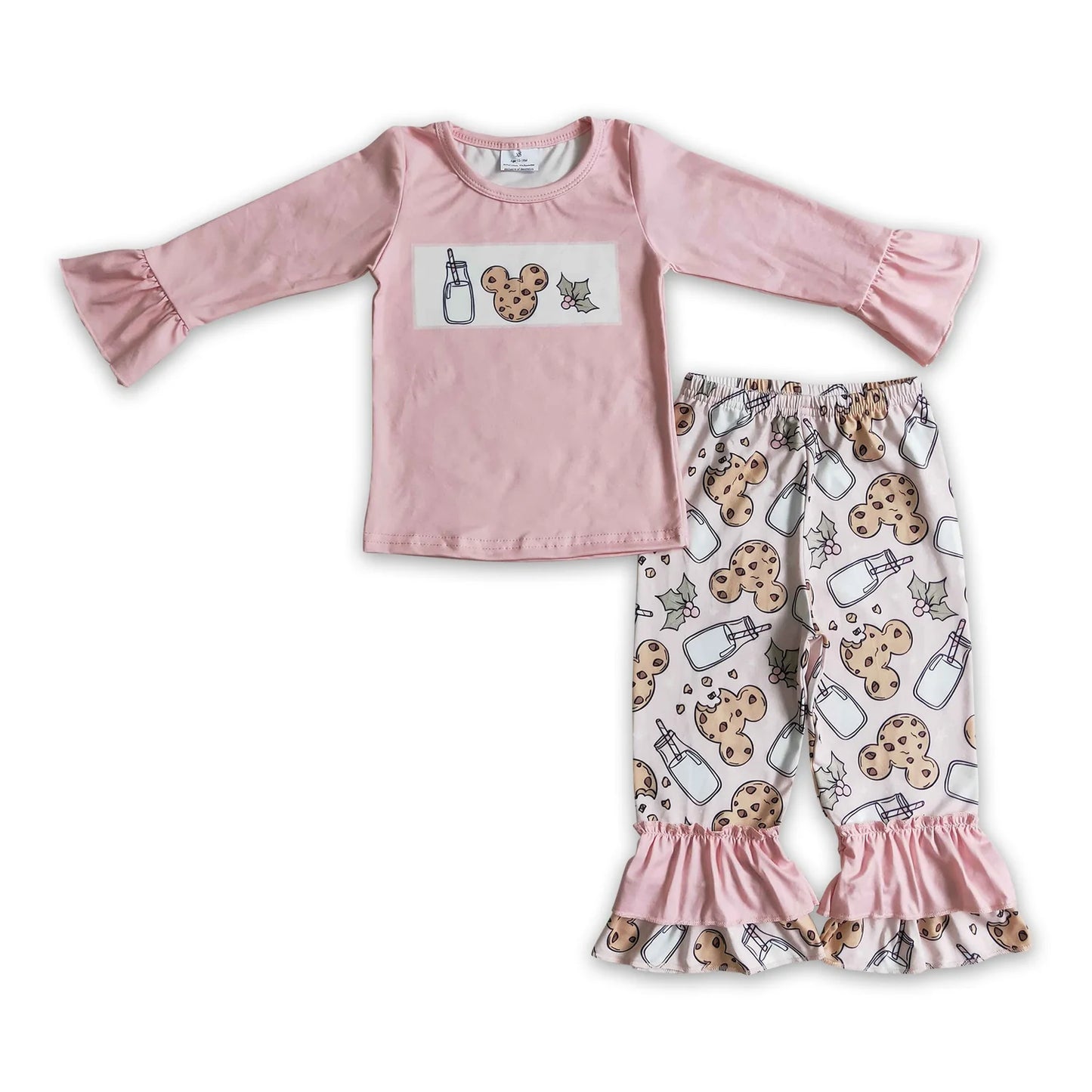 RTS NO MOQ Sibling milk silk Baby Girls Cute Candy Long Sleeve Top Pants Christmas Clothes Set