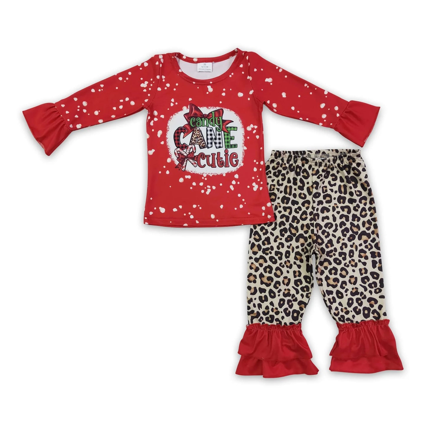 RTS NO MOQ Sibling milk silk Baby Girls Cute Candy Long Sleeve Top Pants Christmas Clothes Set