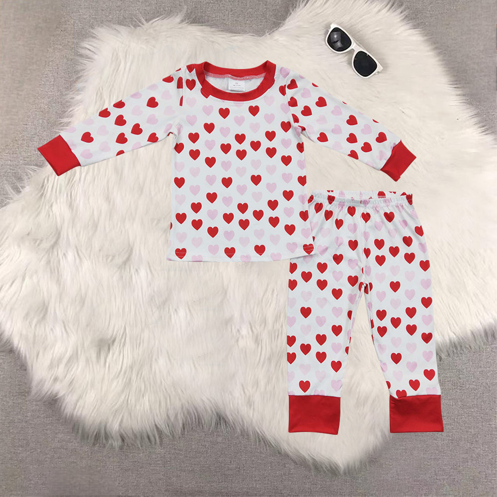 RTS NO MOQ Sibling Baby girls Clothes Valentine long-sleeved pants sets