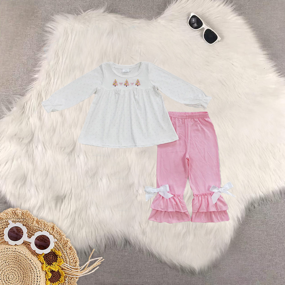 RTS NO MOQ Sibling Baby boys girls Christmas long-sleeved trousers suit & dress & briefs sets