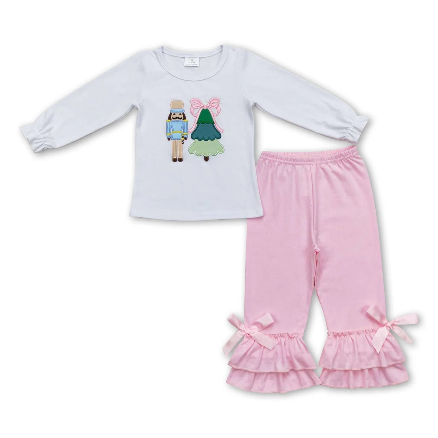 RTS NO MOQ Sibling milk silk Baby Girls Cute Candy Long Sleeve Top Pants Christmas Clothes Set