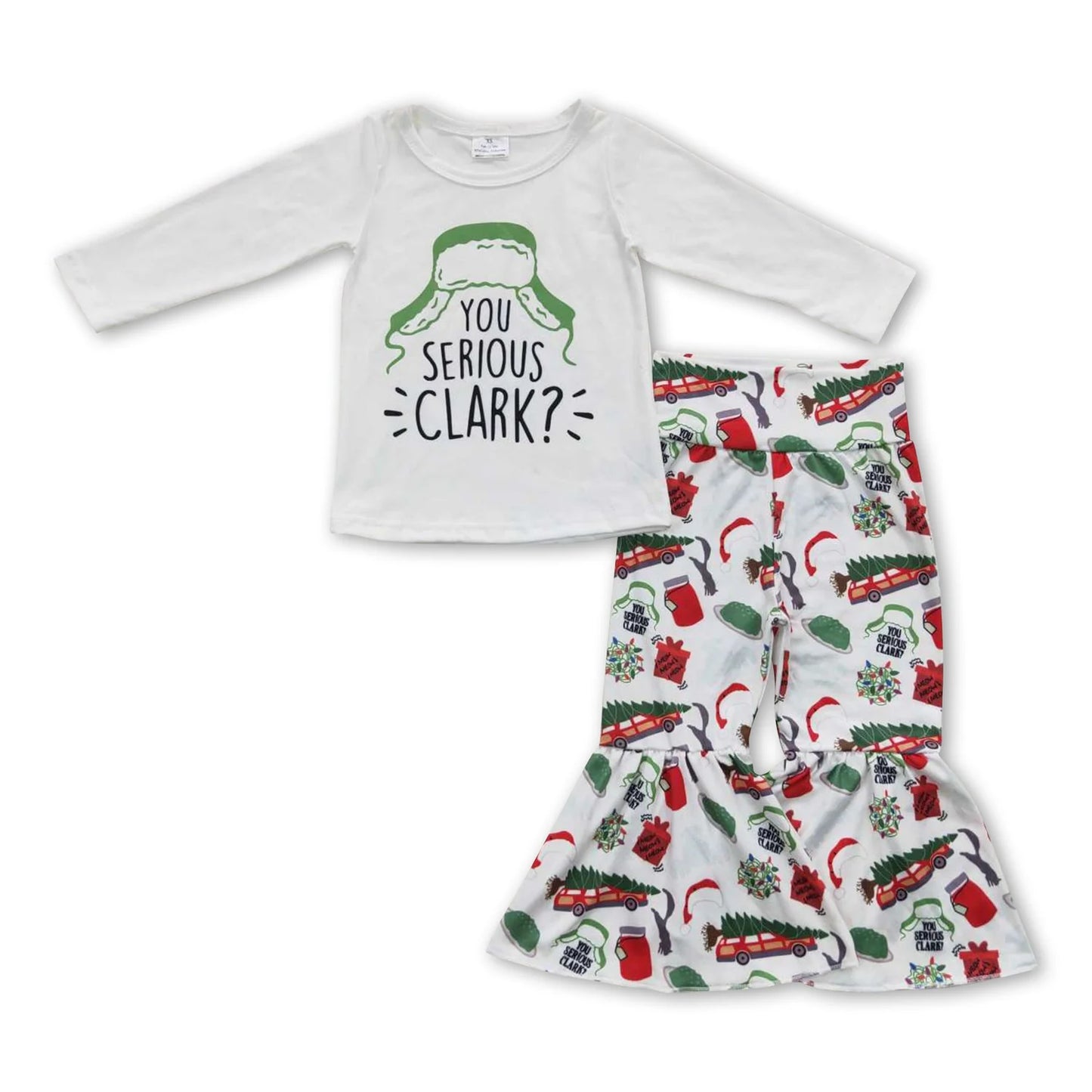 RTS NO MOQ Sibling milk silk Baby Girls Long Sleeve Top Bell Bottom Pants Clothes Set