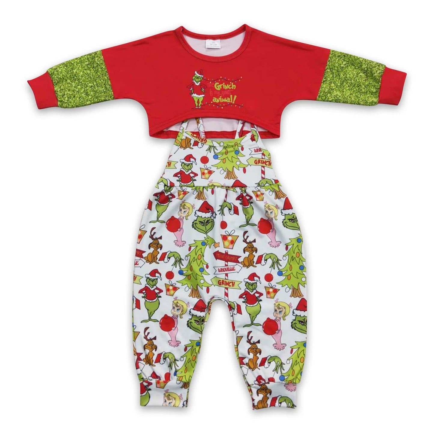 RTS NO MOQ Sibling milk silk Baby Girls Christmas Overall Matching Long Sleeve Top Holiday Clothes