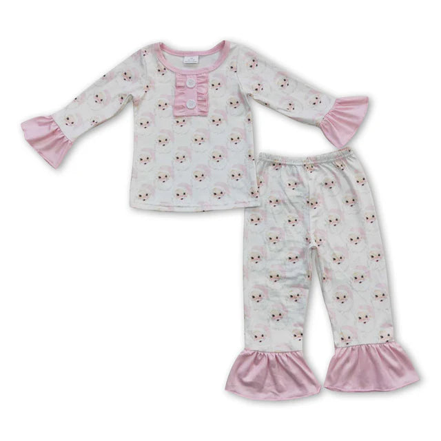 RTS NO MOQ Sibling milk silk Baby Girls Christmas Red Pants Pajamas Clothes Sets