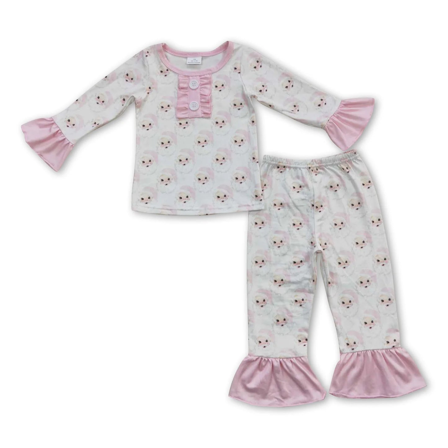 RTS NO MOQ Sibling milk silk Baby Girls Christmas Long Sleeve Top Pant Sleep Matching Pajamas Set