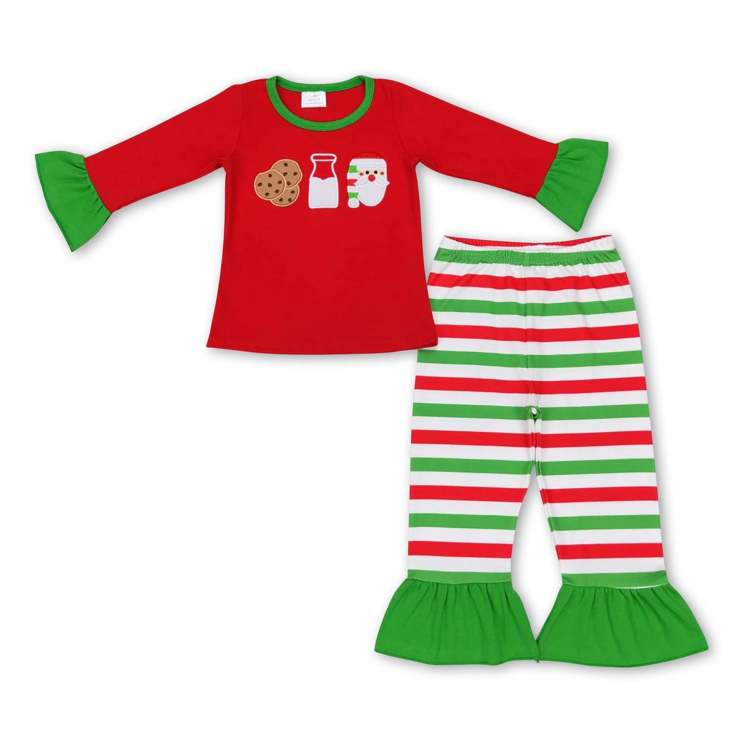 RTS NO MOQ Sibling milk silk Baby Girls Christmas Deer Printed Long Sleeve Top Pocket Pants Home Sleep Outfit Set