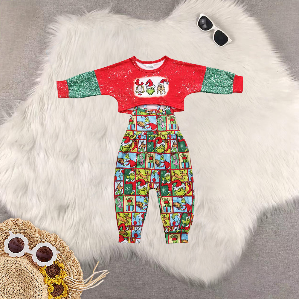 RTS Sibling baby girls clothes Christmas long Sleeve pants sets
