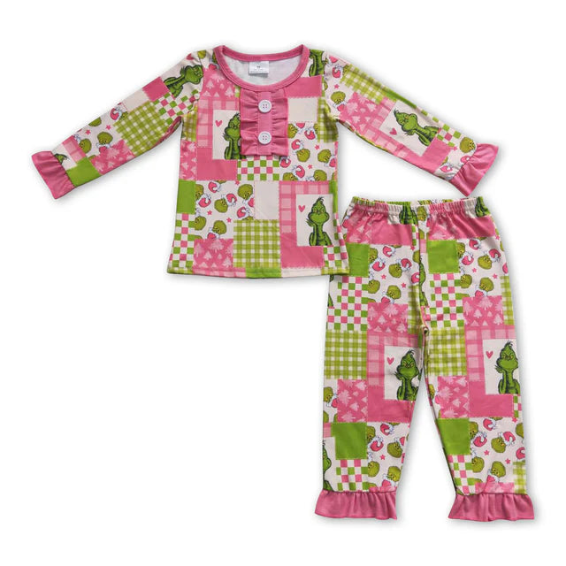 RTS Sibling Baby Girls Christmas Top Pants Pajamas Clothes Sets
